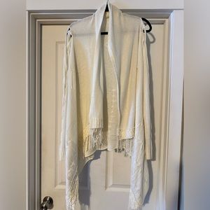 BEIGE OPEN FRONT CARDIGAN MED c